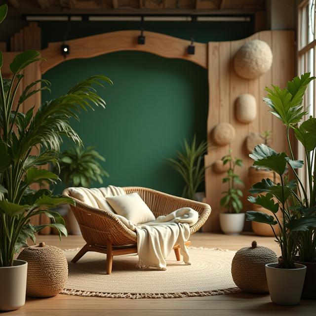 Filming set built with sustainable materials