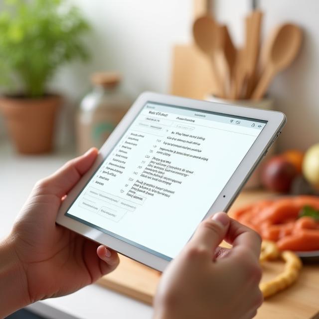 CookEasy recipe displayed on a tablet